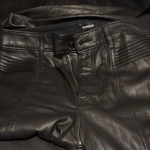 Express Black Leather Trousers